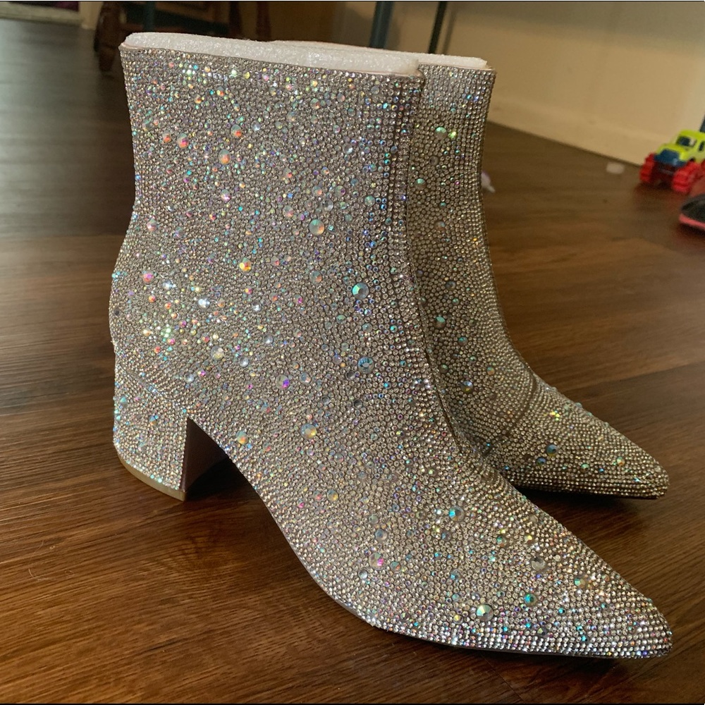 Betsey Johnson Kyla Rhinestone Boots size 8.5